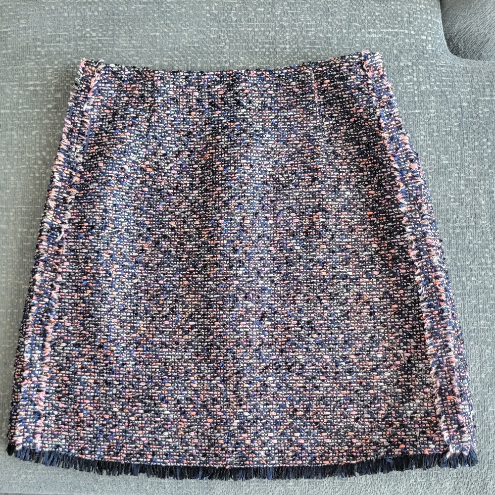 Club Monaco Tweed Fringe Straight Pencil Skirt Multicolor Size 6